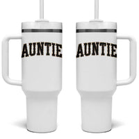 Auntie Tumbler With Handle Retro Varsity New Aunt Letter Print