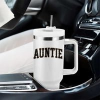 Auntie Tumbler With Handle Retro Varsity New Aunt Letter Print