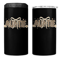 Leopard Auntie 4 in 1 Can Cooler Tumbler Coquette Bow Cute Gift For Aunt
