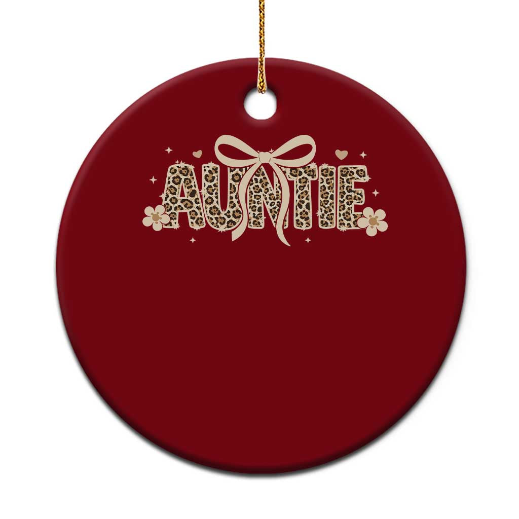 Leopard Auntie Ceramic Ornament Coquette Bow Cute Gift For Aunt