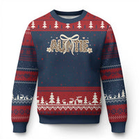 Leopard Auntie Ugly Christmas Sweater Coquette Bow Cute Gift For Aunt