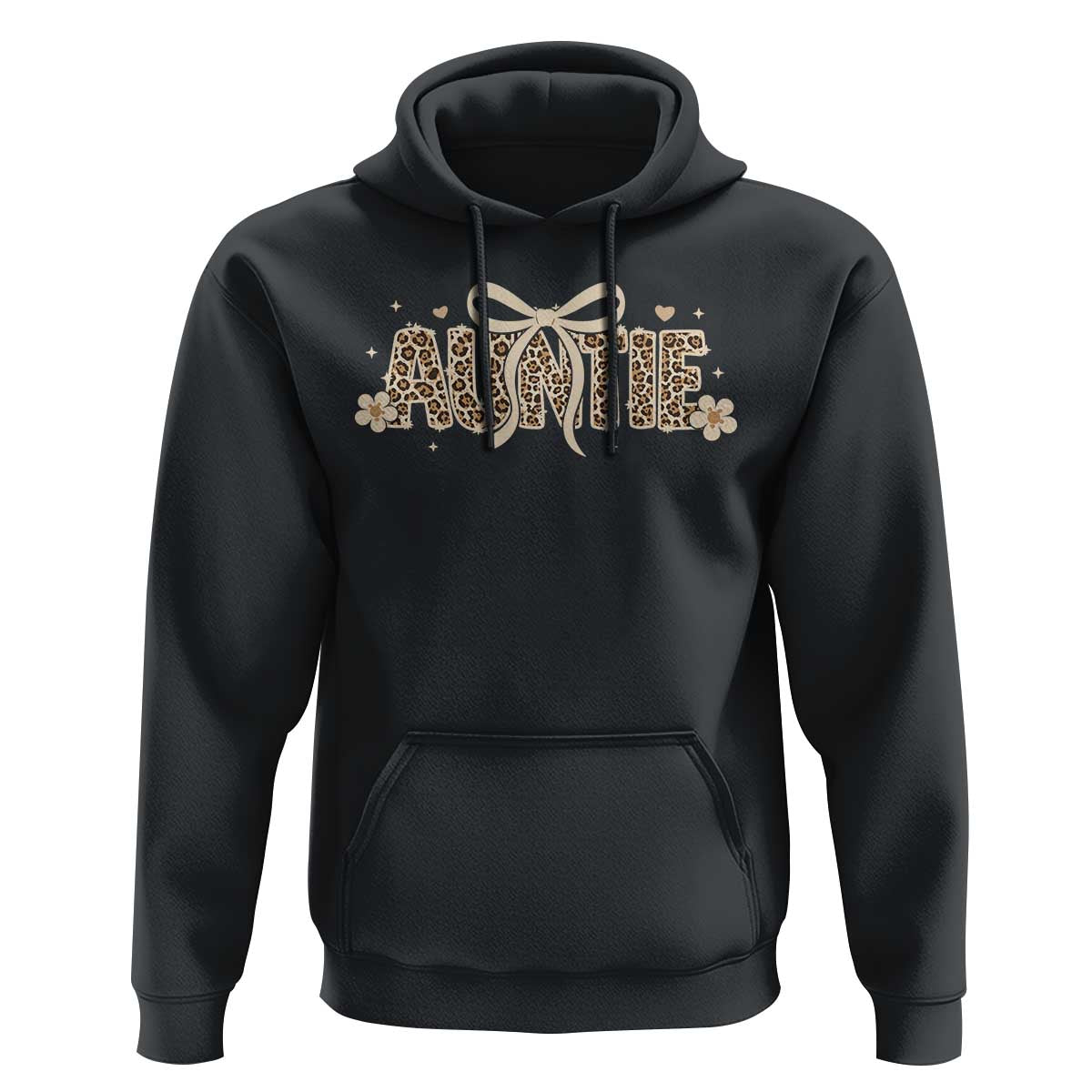 Leopard Auntie Hoodie Coquette Bow Cute Gift For Aunt