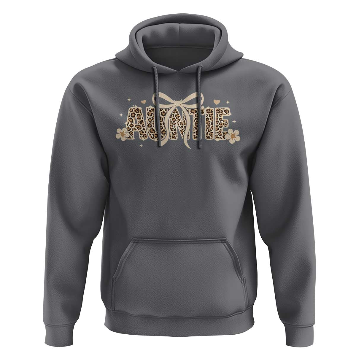 Leopard Auntie Hoodie Coquette Bow Cute Gift For Aunt