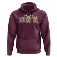 Leopard Auntie Hoodie Coquette Bow Cute Gift For Aunt