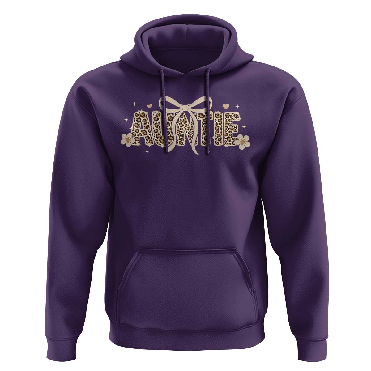 Leopard Auntie Hoodie Coquette Bow Cute Gift For Aunt