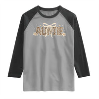 Leopard Auntie Raglan Shirt Coquette Bow Cute Gift For Aunt