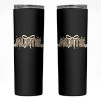 Leopard Auntie Skinny Tumbler Coquette Bow Cute Gift For Aunt
