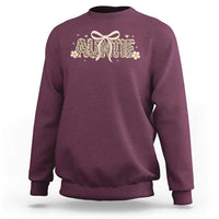 Leopard Auntie Sweatshirt Coquette Bow Cute Gift For Aunt