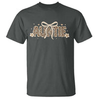 Leopard Auntie T Shirt Coquette Bow Cute Gift For Aunt