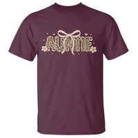 Leopard Auntie T Shirt Coquette Bow Cute Gift For Aunt