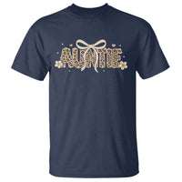 Leopard Auntie T Shirt Coquette Bow Cute Gift For Aunt