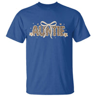 Leopard Auntie T Shirt Coquette Bow Cute Gift For Aunt