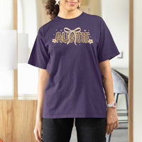 Leopard Auntie T Shirt For Women Coquette Bow Cute Gift For Aunt
