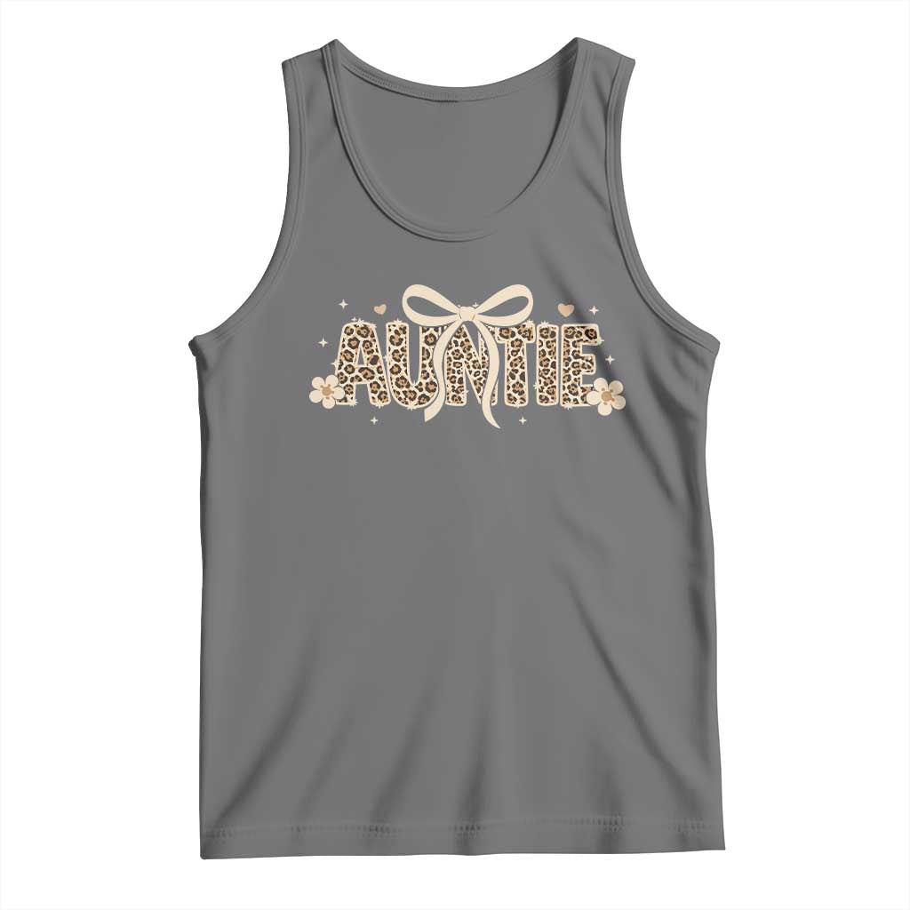 Leopard Auntie Tank Top Coquette Bow Cute Gift For Aunt