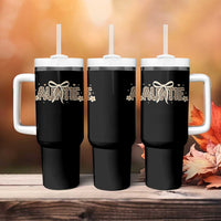 Leopard Auntie Tumbler With Handle Coquette Bow Cute Gift For Aunt