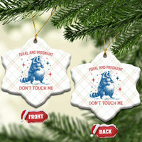 Pregnant Racoon Ceramic Ornament Feral And Pregnant Dont Touch Me Pregnancy Humor