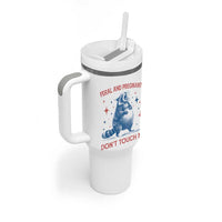 Pregnant Racoon Tumbler With Handle Feral And Pregnant Dont Touch Me Pregnancy Humor