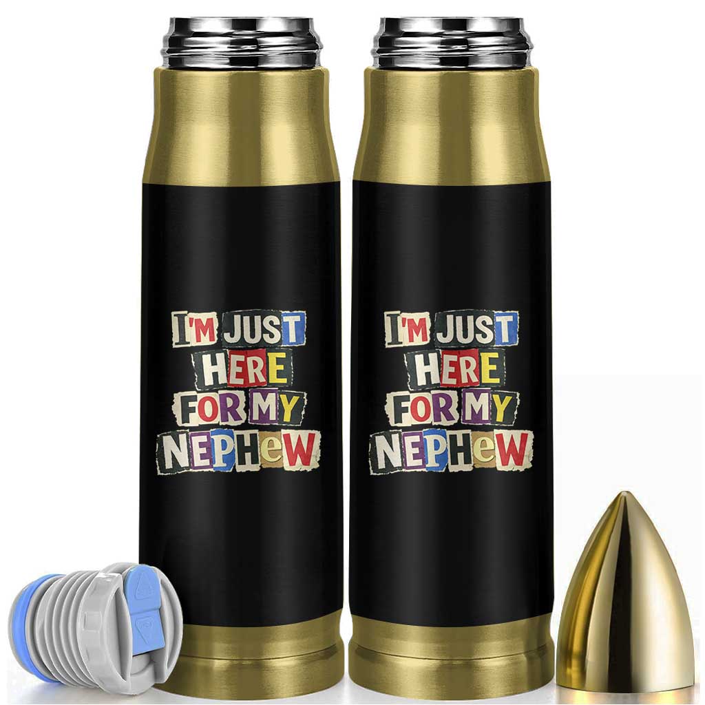 Im Just Here For My Nephew Bullet Tumbler Trendy Aunts Letter Print Vintage