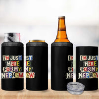 Im Just Here For My Nephew 4 in 1 Can Cooler Tumbler Trendy Aunts Letter Print Vintage