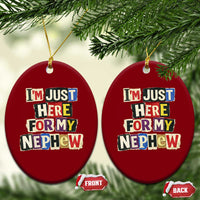 Im Just Here For My Nephew Ceramic Ornament Trendy Aunts Letter Print Vintage