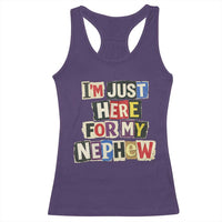 Im Just Here For My Nephew Racerback Tank Top Trendy Aunts Letter Print Vintage
