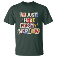 Im Just Here For My Nephew T Shirt Trendy Aunts Letter Print Vintage