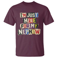 Im Just Here For My Nephew T Shirt Trendy Aunts Letter Print Vintage