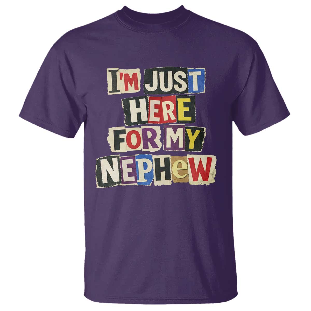 Im Just Here For My Nephew T Shirt Trendy Aunts Letter Print Vintage