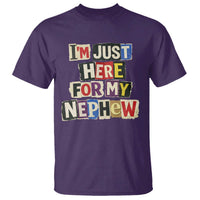 Im Just Here For My Nephew T Shirt Trendy Aunts Letter Print Vintage