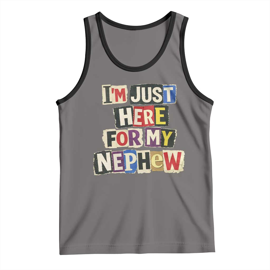Im Just Here For My Nephew Tank Top Trendy Aunts Letter Print Vintage