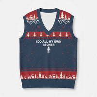 Funny Injury Leg V-Neck Knit Sweater Vest I Do All My Own Stunts Broken Leg Get Well Gift