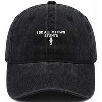 Funny Injury Leg Washed Cotton Baseball Cap I Do All My Own Stunts Broken Leg Get Well Gift