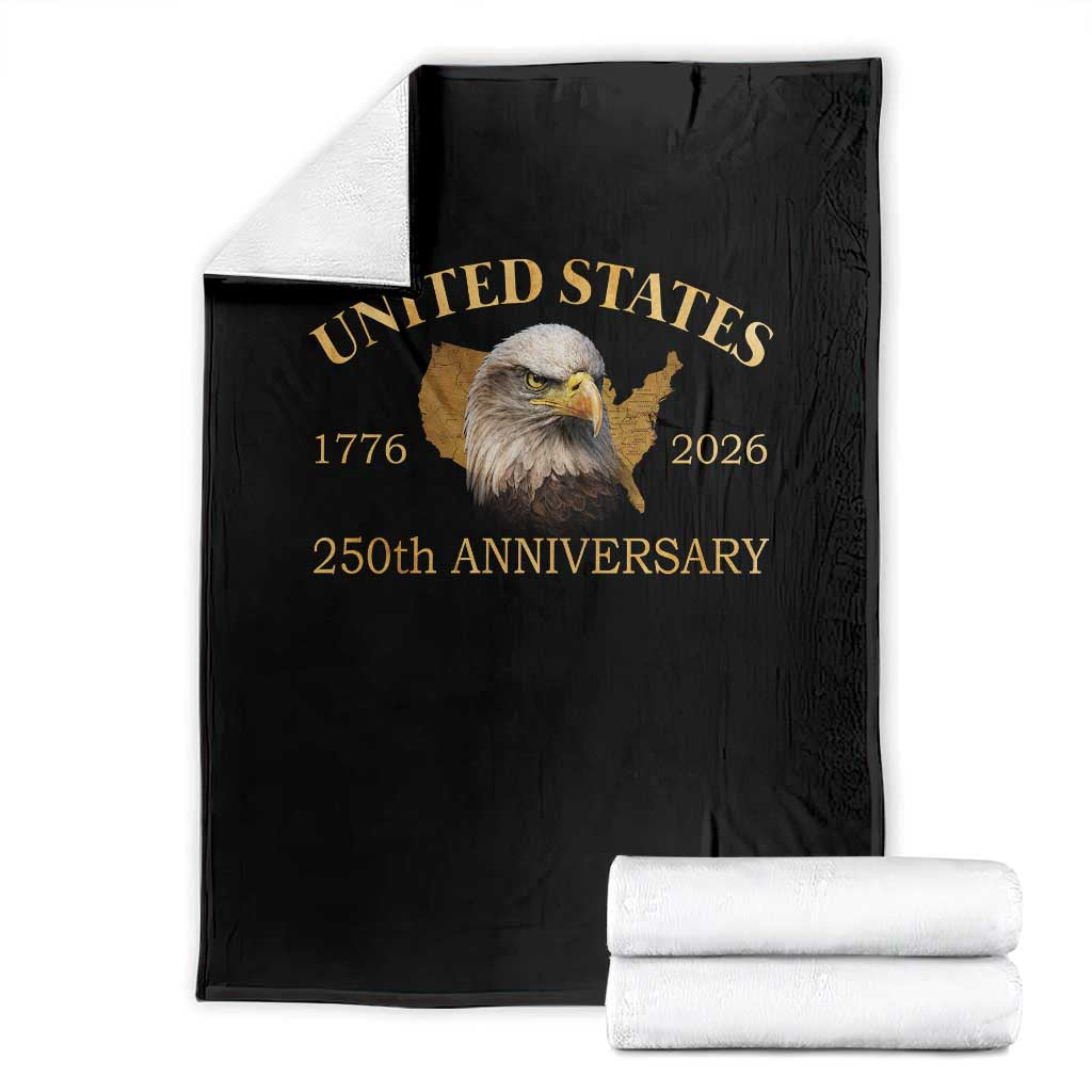 USA 250th Anniversary Throw Blanket American Map Patriotic 1776-2026 America 250