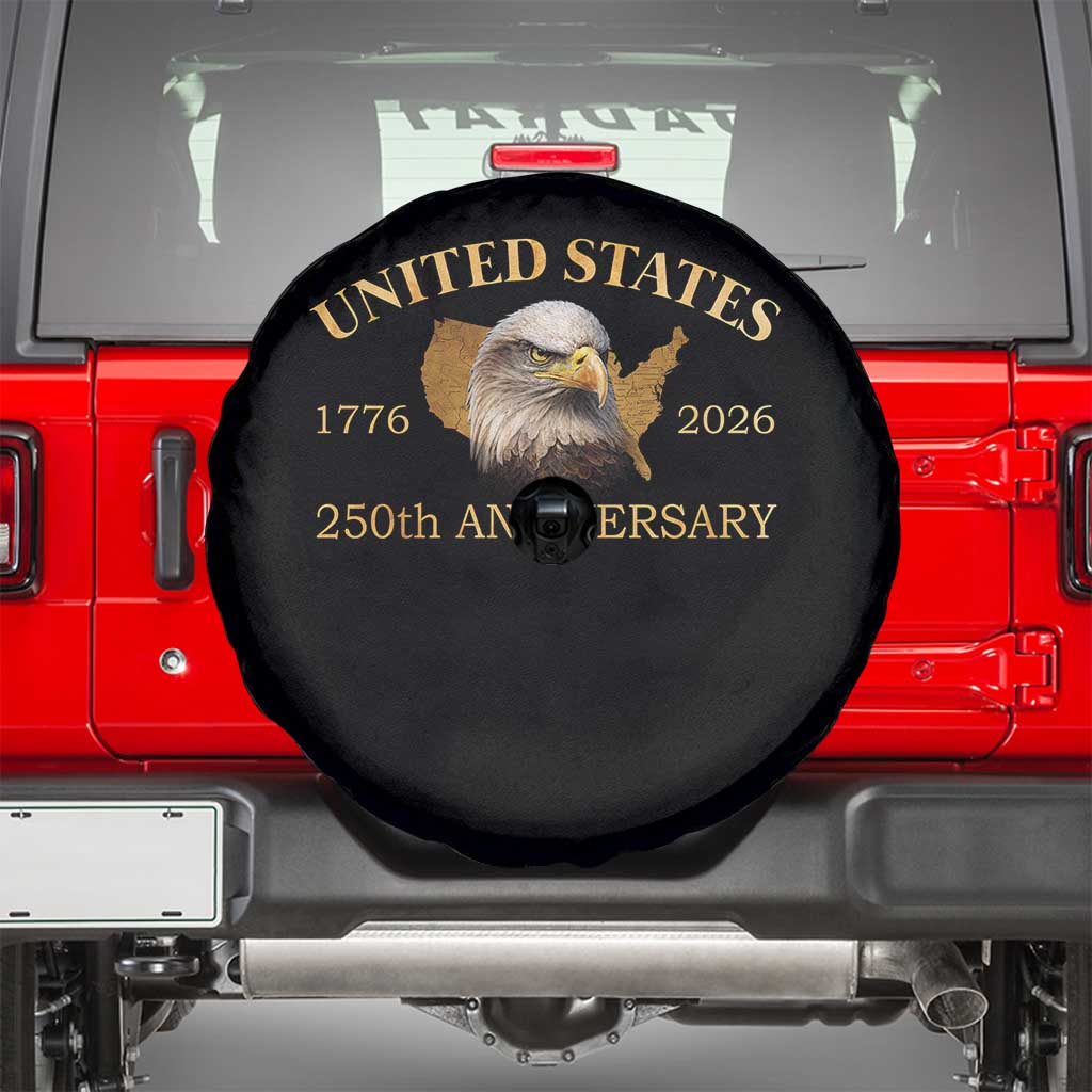 USA 250th Anniversary Spare Tire Cover American Map Patriotic 1776-2026 America 250