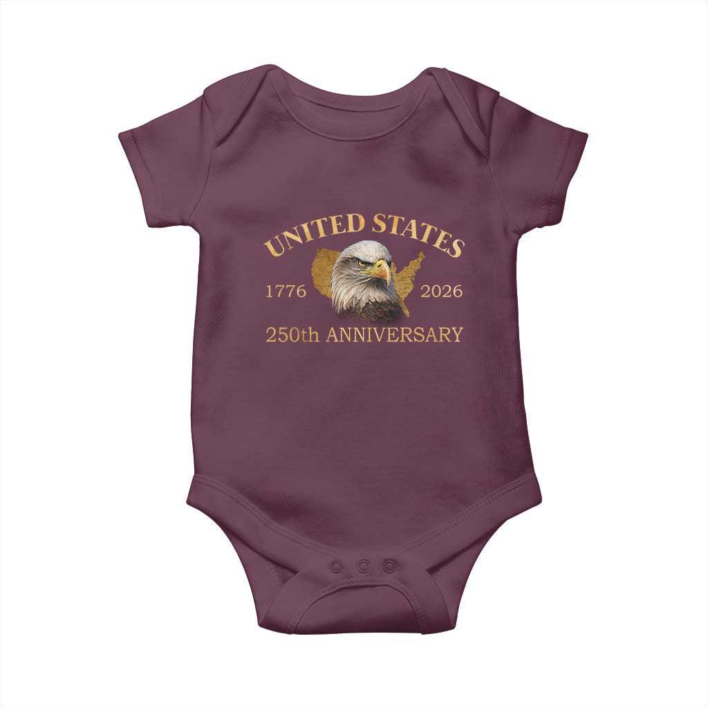 USA 250th Anniversary Baby Onesie American Map Patriotic 1776-2026 America 250