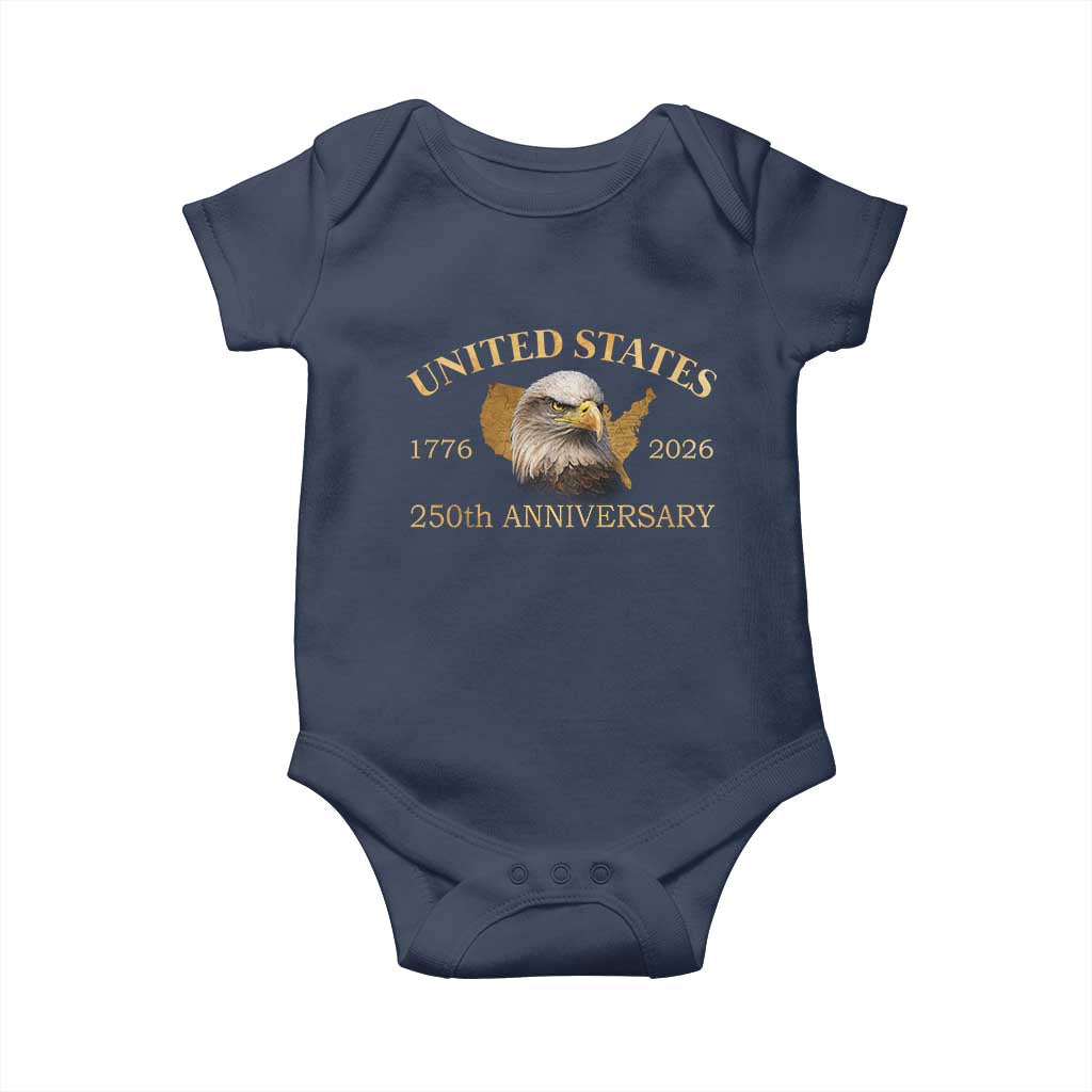USA 250th Anniversary Baby Onesie American Map Patriotic 1776-2026 America 250
