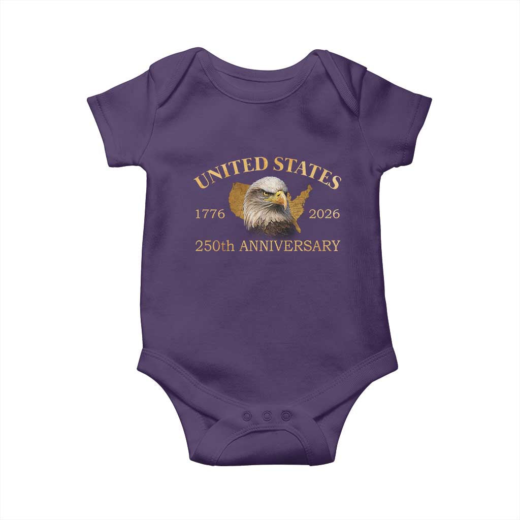 USA 250th Anniversary Baby Onesie American Map Patriotic 1776-2026 America 250