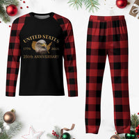 USA 250th Anniversary Plaid Pajama Set American Map Patriotic 1776-2026 America 250