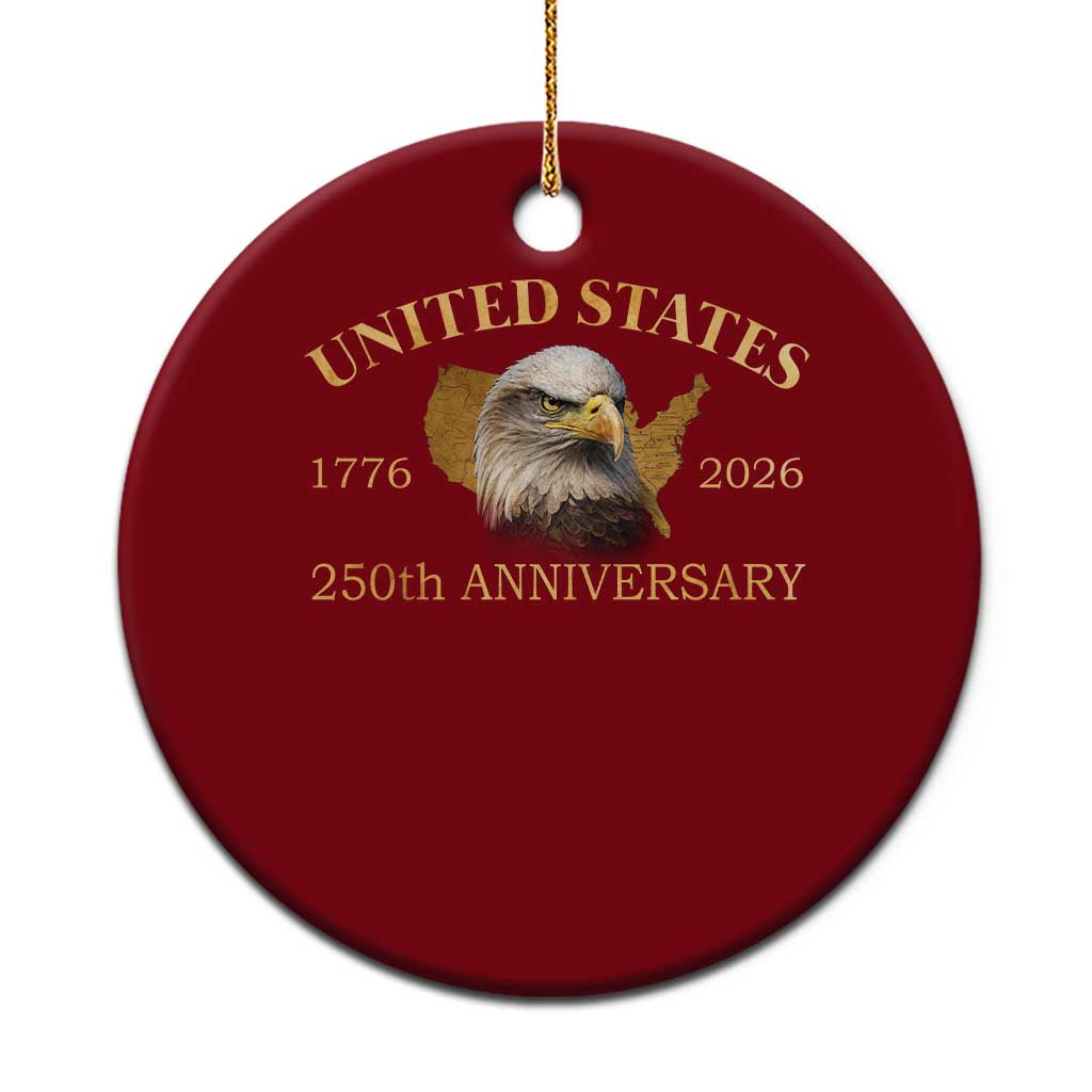 USA 250th Anniversary Ceramic Ornament American Map Patriotic 1776-2026 America 250