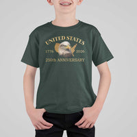 USA 250th Anniversary T Shirt For Kid American Map Patriotic 1776-2026 America 250