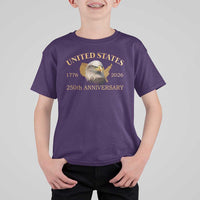 USA 250th Anniversary T Shirt For Kid American Map Patriotic 1776-2026 America 250