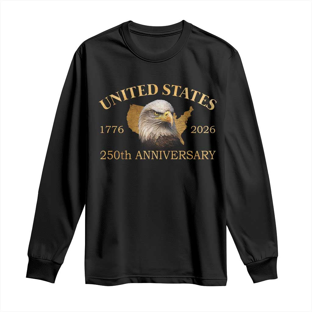 USA 250th Anniversary Long Sleeve Shirt American Map Patriotic 1776-2026 America 250
