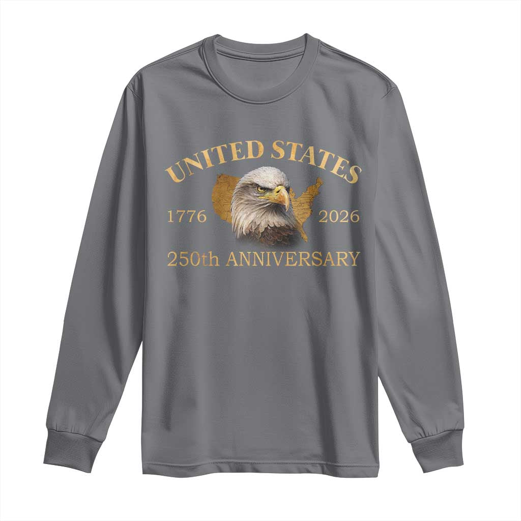 USA 250th Anniversary Long Sleeve Shirt American Map Patriotic 1776-2026 America 250