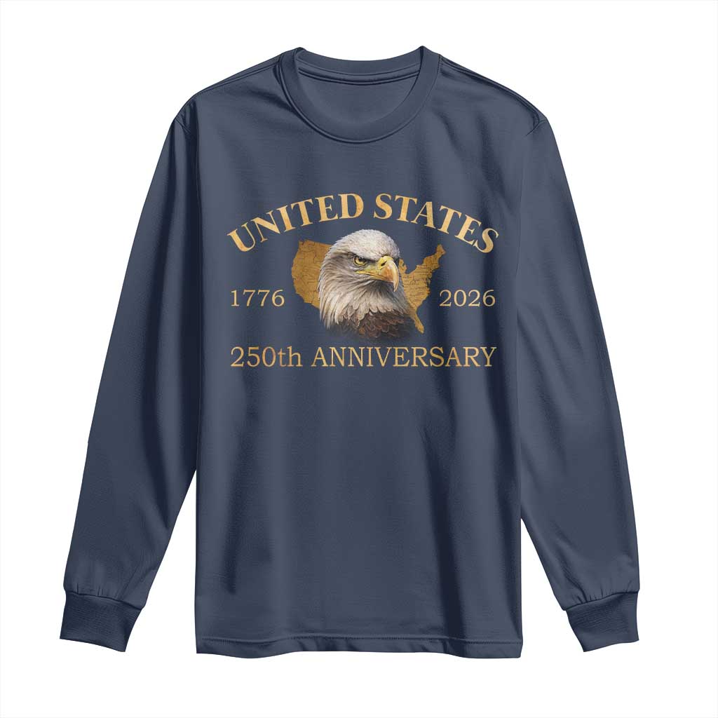 USA 250th Anniversary Long Sleeve Shirt American Map Patriotic 1776-2026 America 250