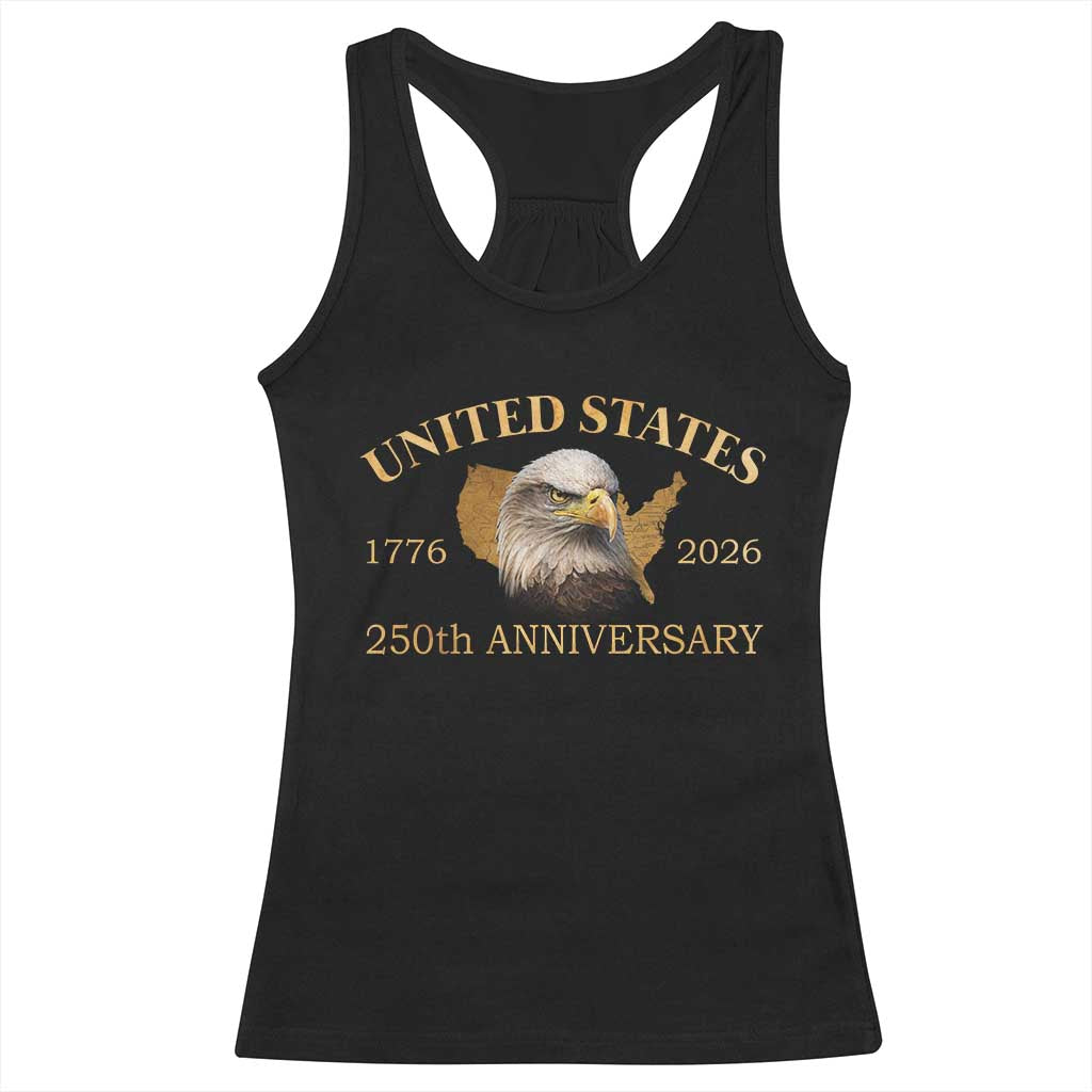 USA 250th Anniversary Racerback Tank Top American Map Patriotic 1776-2026 America 250