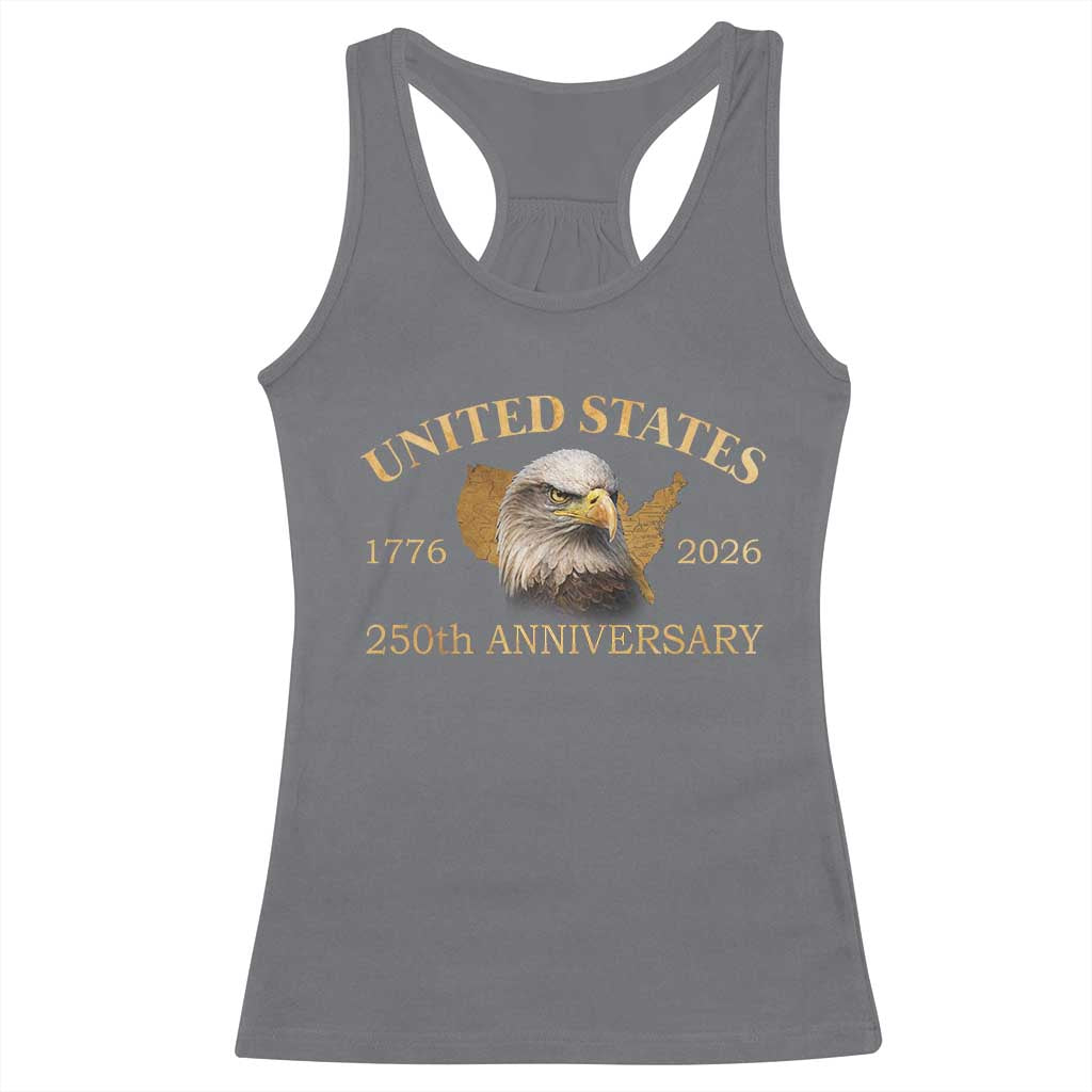 USA 250th Anniversary Racerback Tank Top American Map Patriotic 1776-2026 America 250