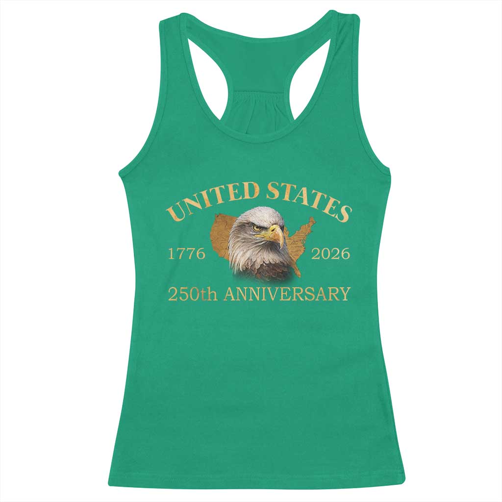 USA 250th Anniversary Racerback Tank Top American Map Patriotic 1776-2026 America 250