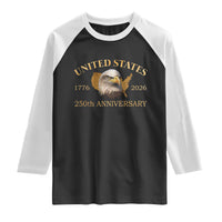 USA 250th Anniversary Raglan Shirt American Map Patriotic 1776-2026 America 250