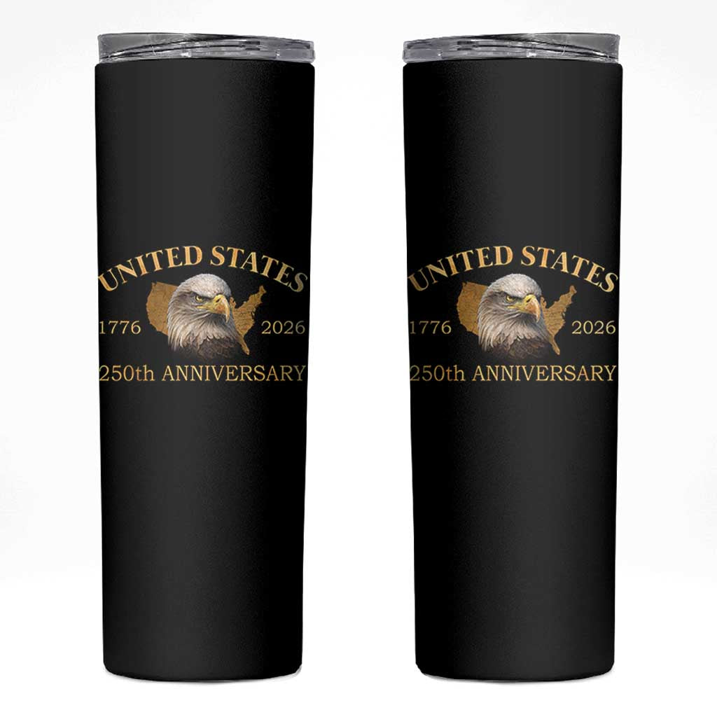 USA 250th Anniversary Skinny Tumbler American Map Patriotic 1776-2026 America 250