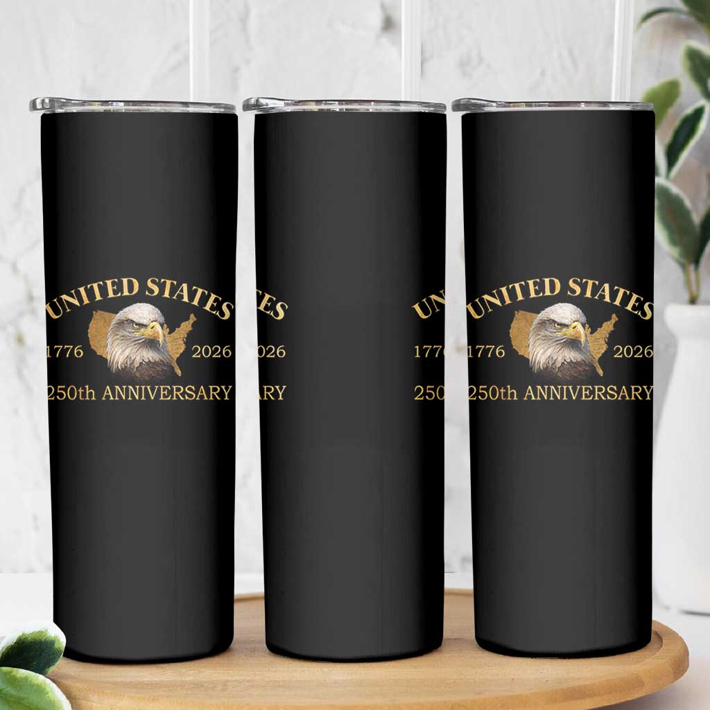 USA 250th Anniversary Skinny Tumbler American Map Patriotic 1776-2026 America 250